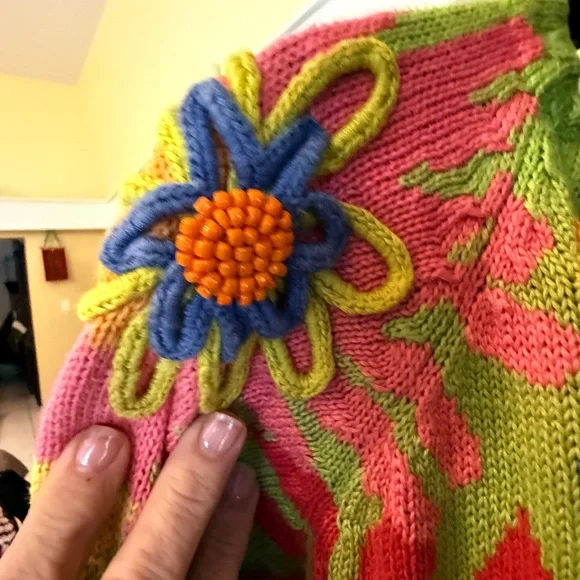 VTG MICHAEL SIMON ABSTRACT ART SWEATER, ONE SIZE - Picture 8 of 9